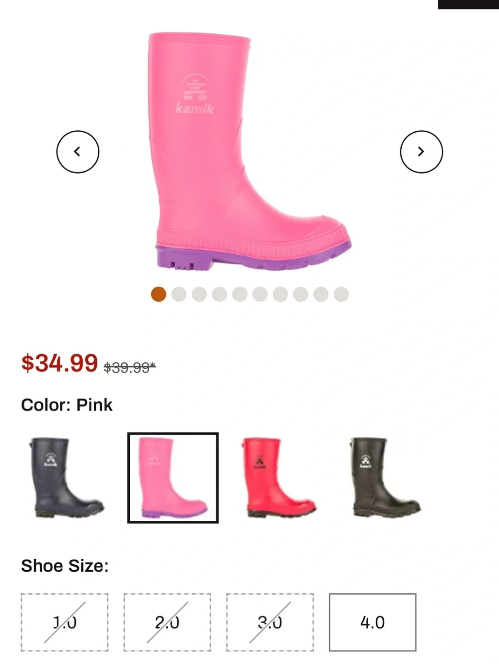 Kamik Sky Blue Waterproof Kids' Rain Boot